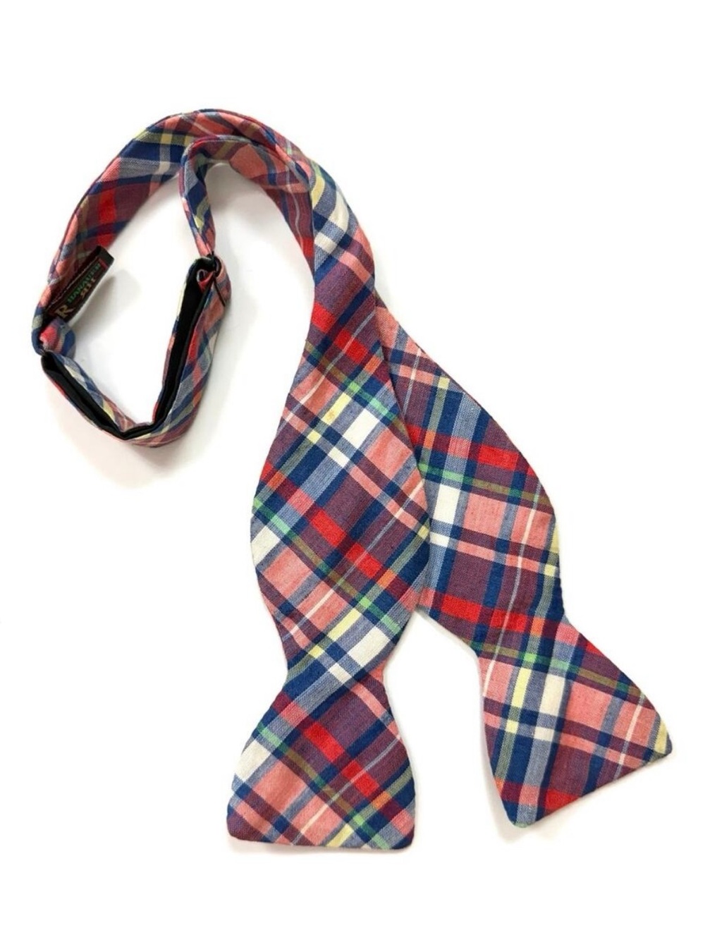 R. Hanauer Plaid Silk Cotton Bow Tie